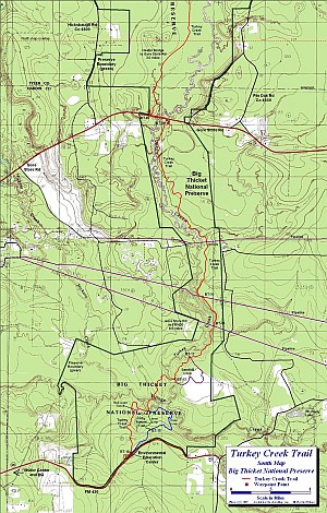 Big Thicket South topographic trail map at 1:24,000 scale